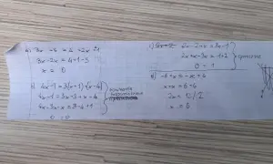 Ręcznie pisane równania matematyczne na kratkowanym papierze, w tym równania sprzeczne.